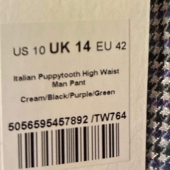 ME+EM Italian Puppytooth High Waisted Wide Leg Trousers - Picture 5 of 6